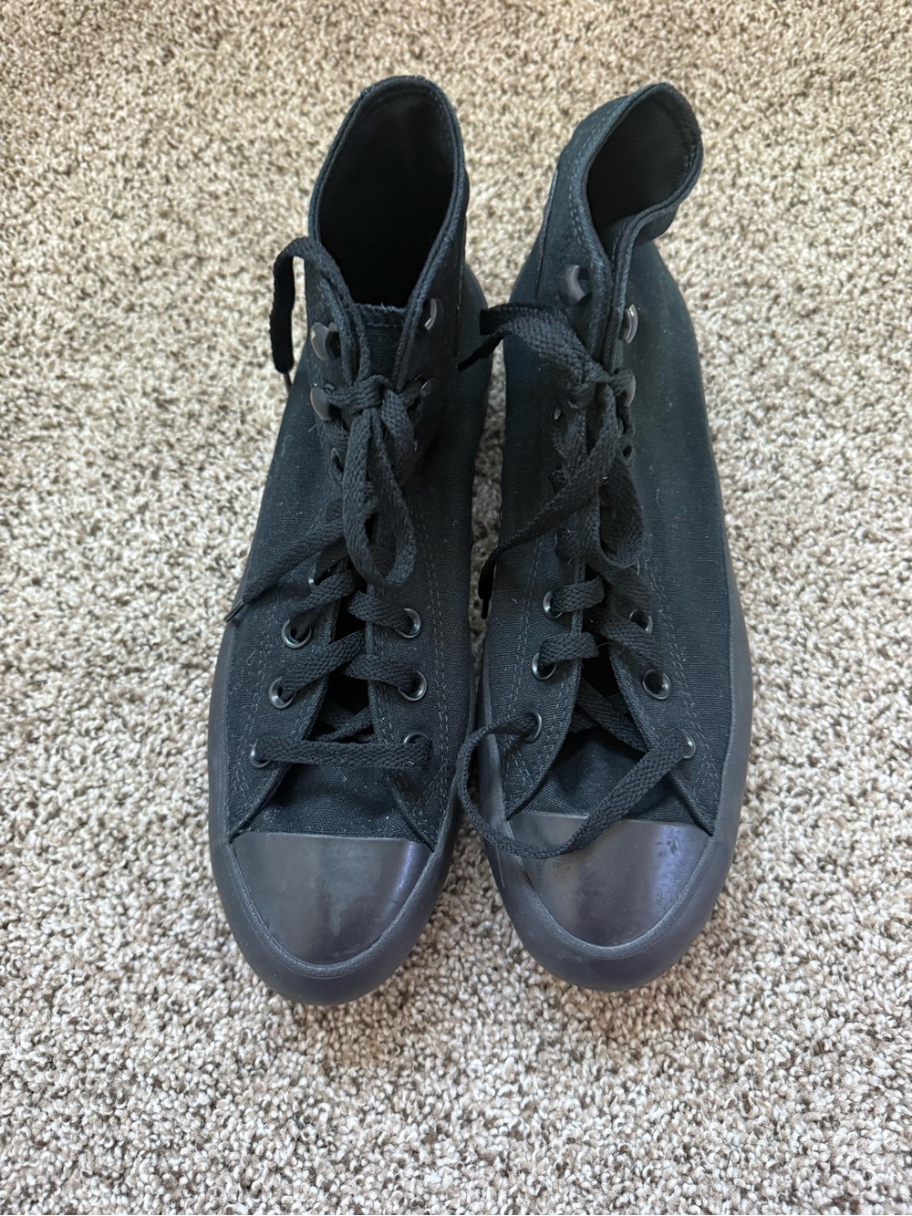 Converse Women’s Black High-Top Canvas Sneakers - Picture 2 of 6